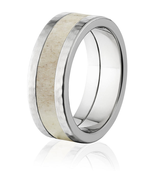 Antler Ring with Hammered Edges