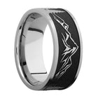 Mountain Scene Ring with Trees - 9mm Titanium 
