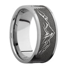 Mountain Scene Ring with Trees - 9mm Titanium 