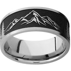 Mountain Scene Ring with Trees - 9mm Titanium 
