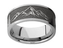 Mountain Scene Ring with Trees  Gray Background 2