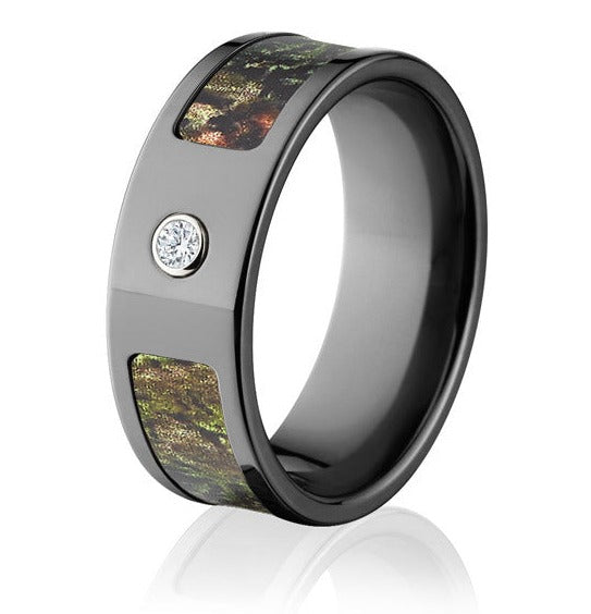 Mossy Oak Ring for Him with Diamond