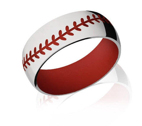 Black Baseball Ring with White Stitching
