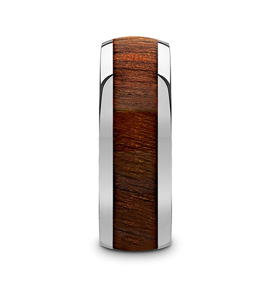 Black Walnut Wood Inlay Ring - Tungsten 8mm 