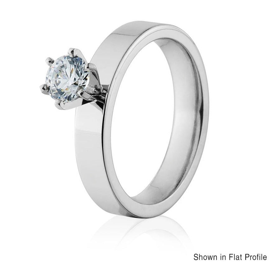 Cobalt Engagement Ring 1/2 Ct - 4mm 