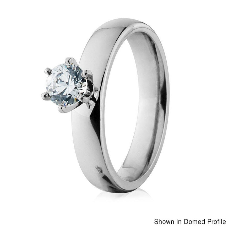 Cobalt Engagement Ring 1/2 Ct - 4mm 