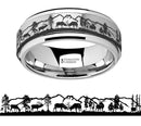 Deer Stag Mountain Range Spinner Ring - Tungsten 8mm - Camo Ever After