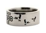 Duck Band Wedding Ring with Laser Carved Ducks 