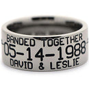 Duck Band Wedding Ring with Laser Carved Ducks 
