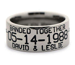 Duck Band Wedding Ring with Laser Carved Ducks 