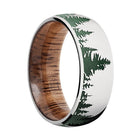 Green Tree Line Ring with Koa Wood Sleeve 