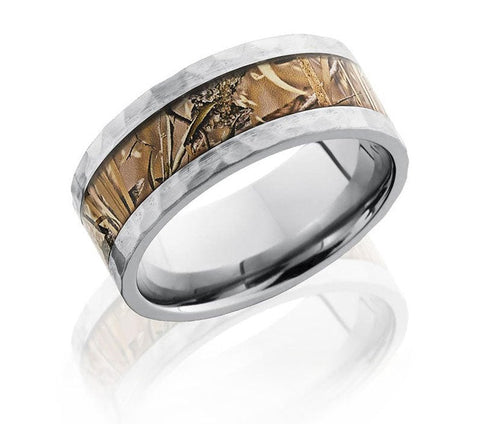 Hammered Edges Kings Woodland Camo Ring