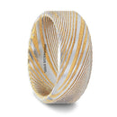 Damascus Steel Ring Gold