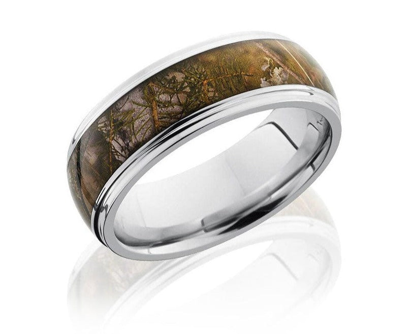 King's Mountain Camo Ring - 8mm Cobalt Domed - Camo Ever After