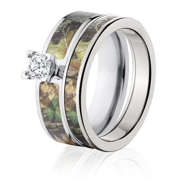 Mossy Oak New Breakup Camo Ring Set for Her - Camo Ever After