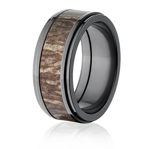 Mossy Oak Ring - Raised Center 9mm Black, Pick Pattern - Camo Ever After