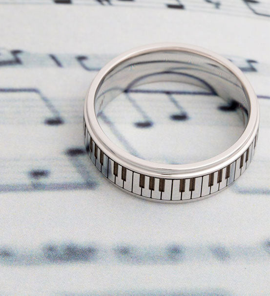 Piano Keys Ring - Cobalt 8mm 