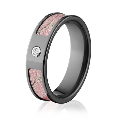 Pink Camo Bezel Diamond Ring
