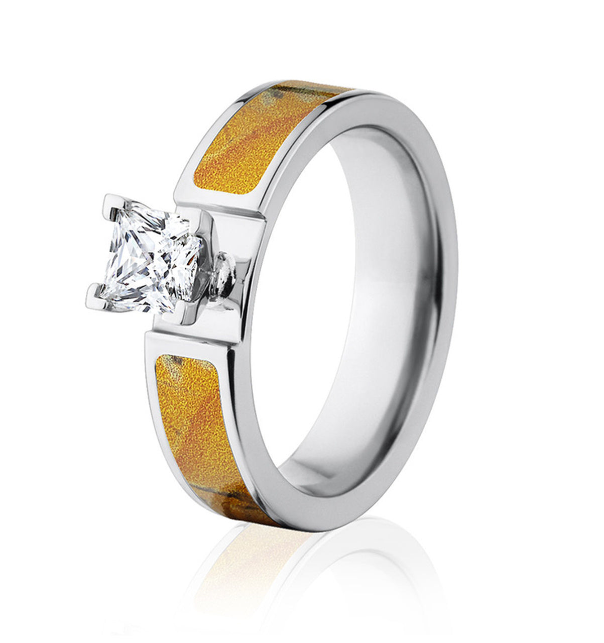 Realtree Orange Camo Engagement Ring 6mm 
