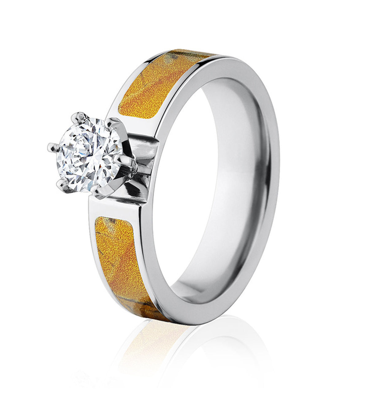 Realtree Orange Camo Engagement Ring 6mm 