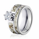 Realtree Snow Camo Bridal Set for Her - Pick your Stone 