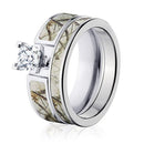 Realtree Snow Camo Bridal Set for Her - Pick your Stone 