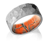 Rock Finish Wedding Ring with Orange Camo Sleeve
