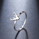 Deer Head Ring for Women - 316L Stainless Steel 