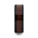 Dark Walnut Wood Inlay Ring in Black Titanium - 8mm 