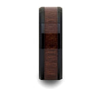 Dark Walnut Wood Inlay Ring in Black Titanium - 8mm 