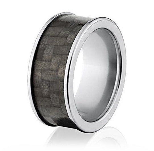 Mens Carbon Fiber Ring - Titanium 9mm - Camo Ever After