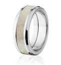 Antler Inlay Ring Tapered Edge