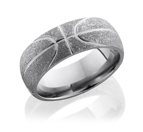 Basketball Ring - Titanium 8mm - Camo Ever After