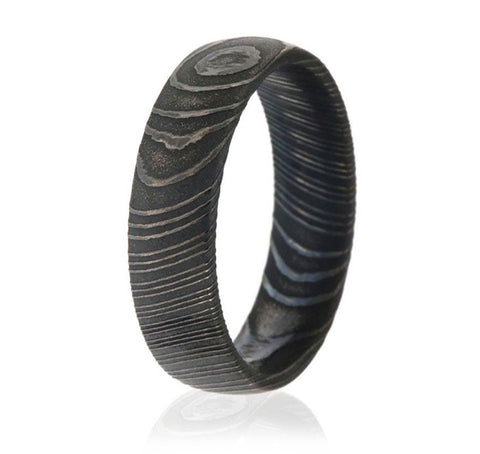 Black Damascus Steel Ring