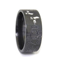 Black Duck Band Ring with Ducks - View 2