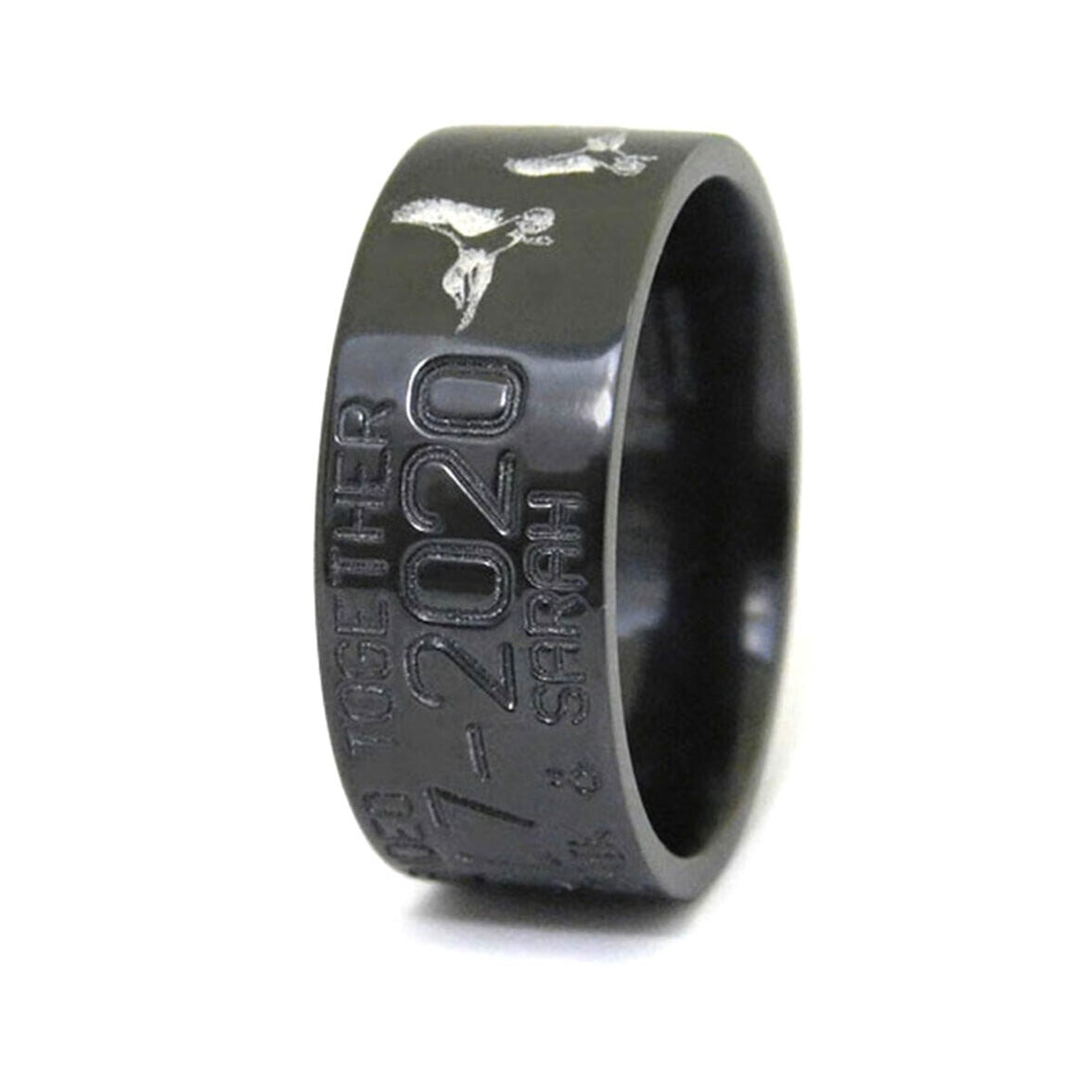 Black Duck Band Ring with Ducks