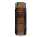 Black Walnut Wood Inlay Ring - Ceramic Domed 8mm 