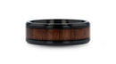 Dark Walnut Wood Inlay Ring in Black Titanium - 8mm - Camo Ever After