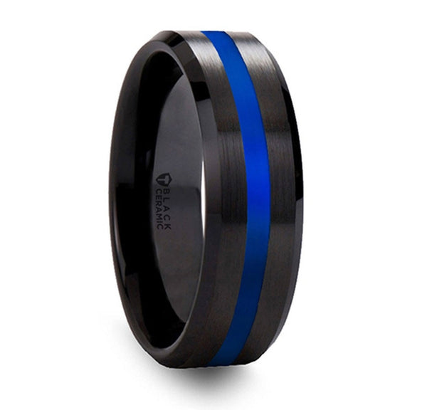 Thin Blue Line Wedding Ring