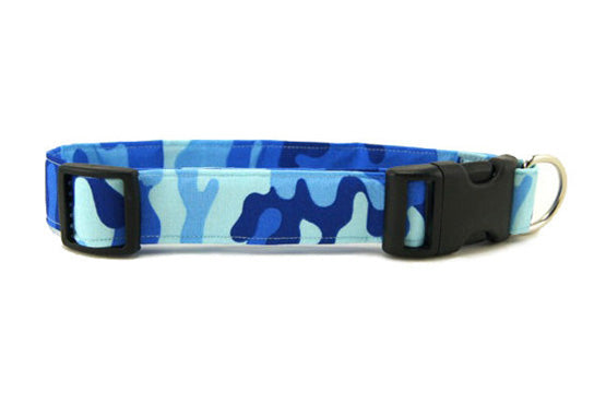 blue camo dog collar