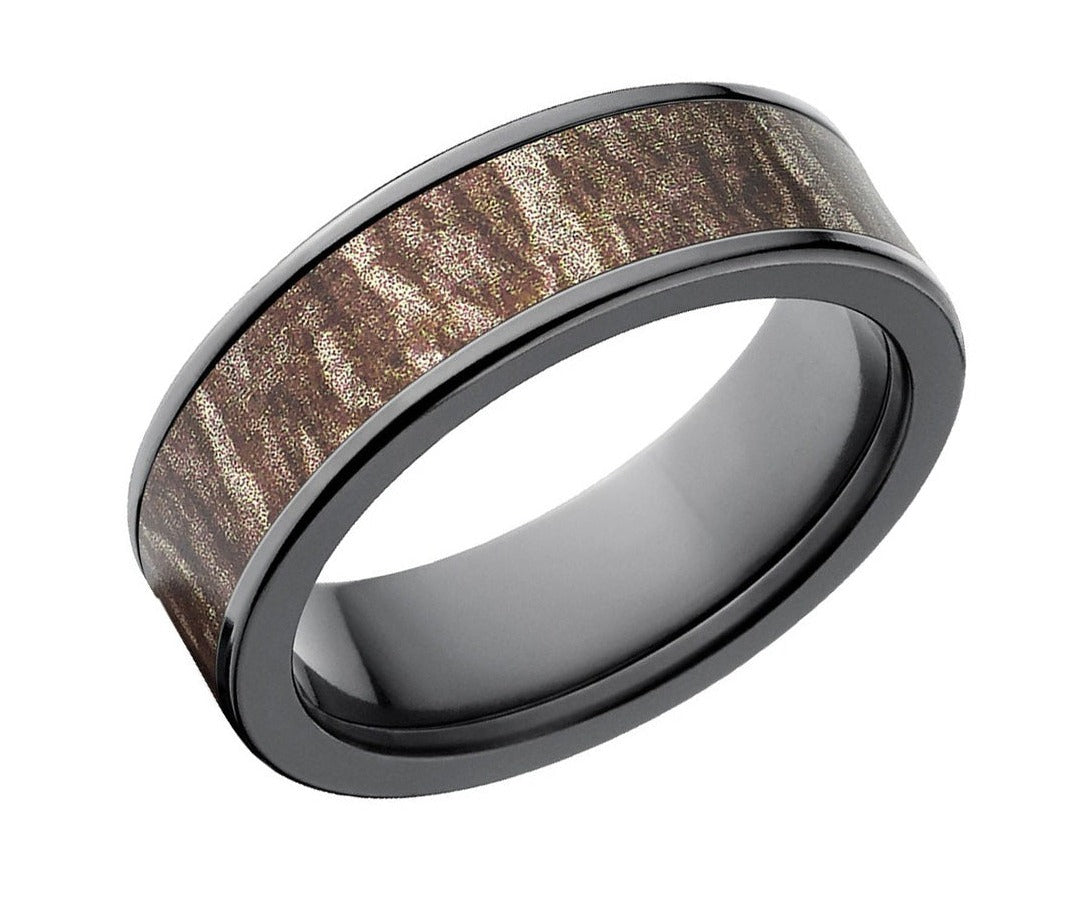 Mossy Oak Bottomland Black Camo Ring - Pick Width - Camo Ever After