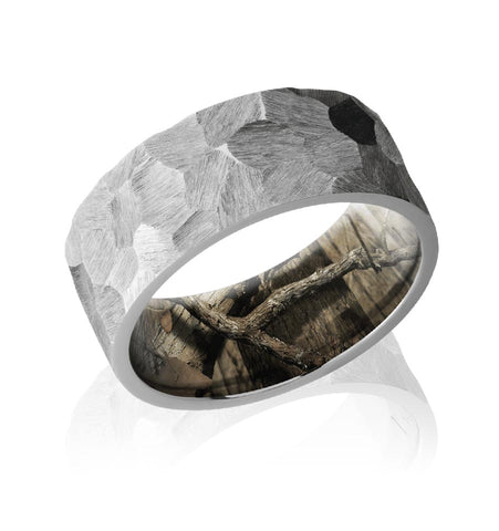 Rock Finish Wedding Ring with Breakup Infinity Camo Sleeve