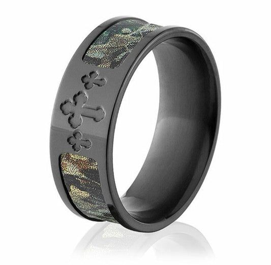 Camo Ring with Three Crosses