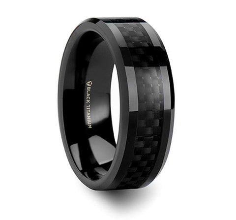 Black Carbon Fiber Ring TItanium