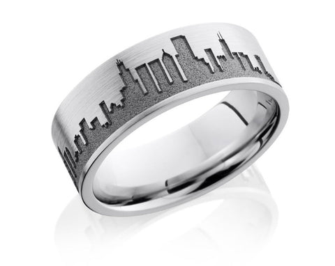 Chicago Skyline Ring - Cobalt Chrome 8mm