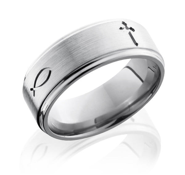 New 2024 10 mm Christian Cross Titanium Ring: 10F2WG-CROSSAROUNDRING