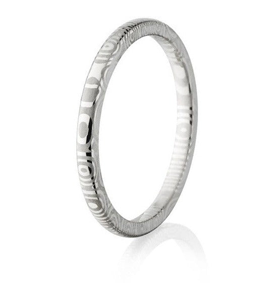 Thin Damascus Steel Ring