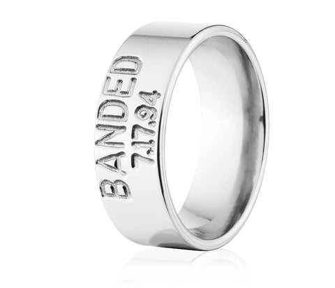 Duck Band Ring in Titanium 8mm - Customizable with Date