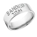 Duck Band Ring in Titanium 8mm - Customizable with Date 