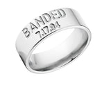 Duck Band Ring in Titanium 8mm - Customizable with Date 